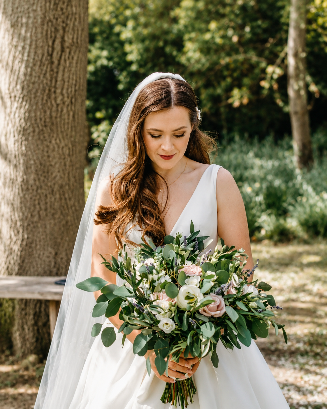 East Riddlesden Hall, Keighley beautiful bride at east riddlesden hall, keighley wedding florist