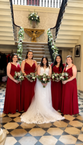 Bowcliffe Hall bowcliffe hall wedding florist, staircase flowers