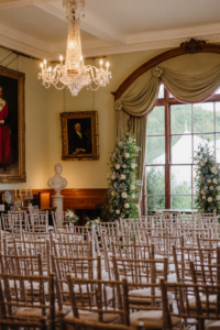 Birdsall House, Malton broken arch flowers at birdsal house malton wedding florist natasha coustol floral desigsn