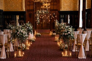 carlton towers luxury wedding florist, ceremony setup