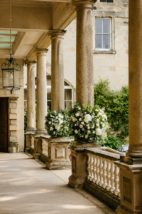 Birdsall House, Malton white wedding flowers venue decor at birdsall house elegant designs