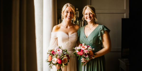 The Venue, Halifax bride and bridesmaid flowersd at the venue bowers mill halifax