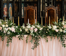 Home carlton towers elegant blush pink wedding flower decor and candles