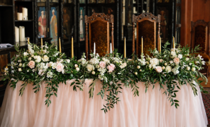 carlton towers elegant blush pink wedding flower decor and candles