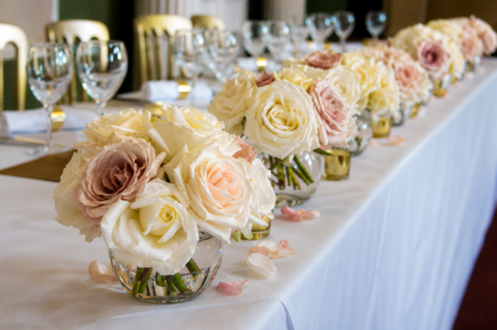 Hazlewood Castle hazlewood castle top table flowers wedding breakfast ideas florist