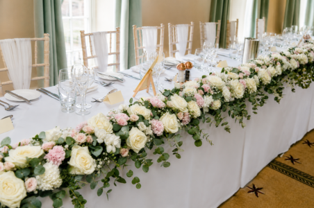 Ripley Castle ripley castle wedding venue decor floral runner