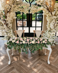 the woodlands leeds hotel ceremony decor wedding flowers sweetheart table