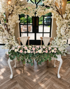 The Woodlands Hotel the woodlands leeds hotel ceremony decor wedding flowers sweetheart table