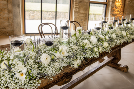 Tithe Barn tithe barn compact gypsophila white wedding florist skipton