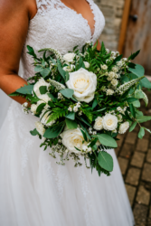 white and sage wedding flowers Middleton Lodge wedding florist natasha coustol floral designs
